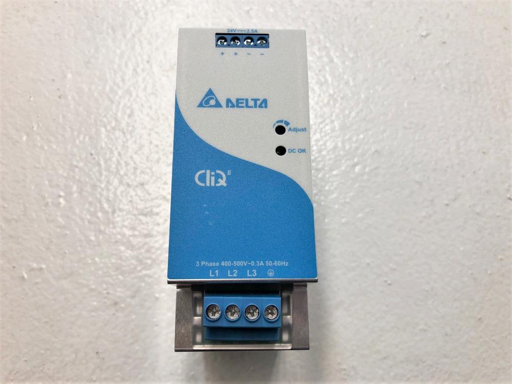 Lot of (2) Delta Electronics CliQ II 24V, 3-Phase Power Supply DRP024V060W3BN